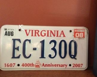 Virginia 400th Anniversary License Plate…2007