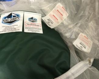 New Kings Canopy side curtains green and white