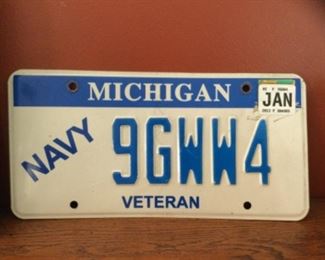 Navy Veterans Michigan license plate