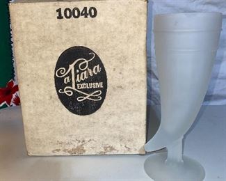 Tiara Frosted Powder Horn Glass Set of 4 $10.00