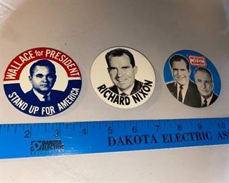 3 Political Buttons $9.00