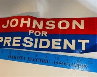 Johnson For President Bumper Sticker $3.00