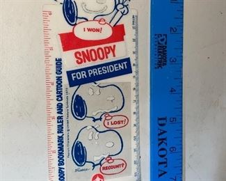 Snoopy for President Dolly Madison Ruler $6.00