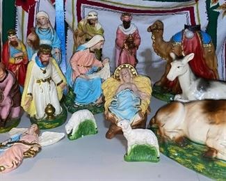12" Large Nativity $75.00, please see Joseph's Head photo it has damage 