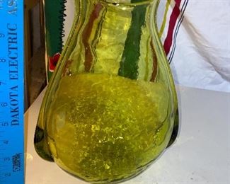 Green Blow Glass Vase $14.00