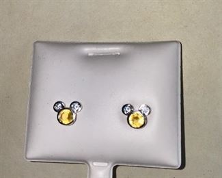 Mickey Earrings with November Birthstones $5.00