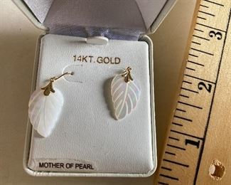 Mother of Pearl 14K Gold Earrings $22.00