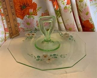 Green with Flowers Tidbit Tray $14.00