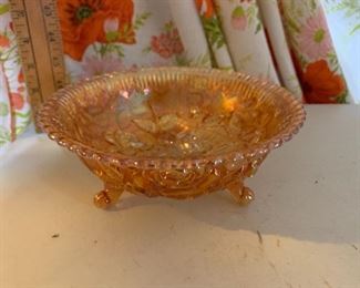 Carnival Glass Footed Bowl $12.00