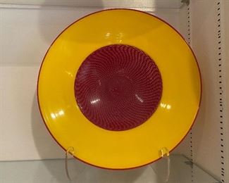 16” diameter art glass bowl signed S.Stang (Sam Stang)