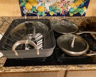 Calphalon roasting pan and pans