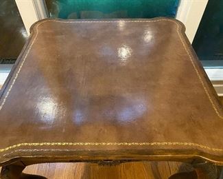 Leather topped square table