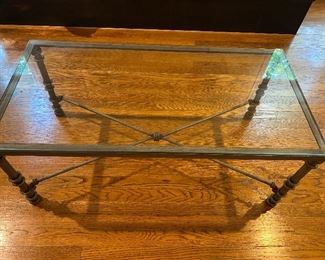 metal and glass coffee table