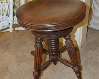 Vintage wood piano stool
