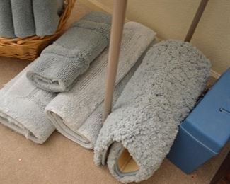 Bathroom rugs, towels
