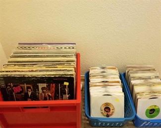 Rock albums and 45's