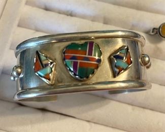 Sterling Native American cuff bracelet