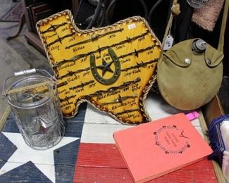 Texas wire and vintage BSA canteen