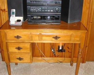 Sewing machine in cabinet