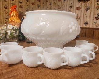 Punch bowl and cups