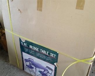 New in box 5 piece bridge table