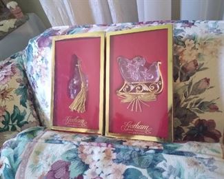 Gorham crystal Christmas ornaments