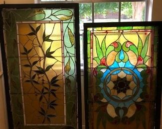 Stained glass, taller one is 55 inches and shorter one is 48 inches