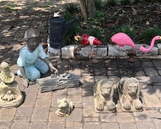 Lost wax bronze Boy with Butterfly and Snail sculpture from All Sculptures, Sugarpost Monster yard art