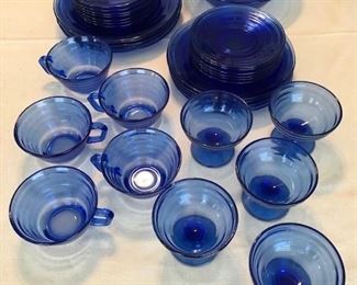 Hazel Atlas Moderntone Blue Cobalt depression glass