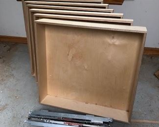 Pullout cabinet drawers with Blum undermount hardware