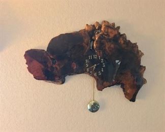 Cypress wood wall clock