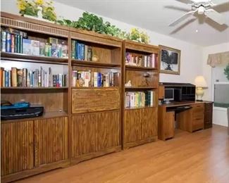 3-piece bookshelf unit, office desk