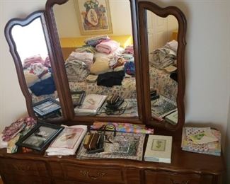 Long dresser with mirror