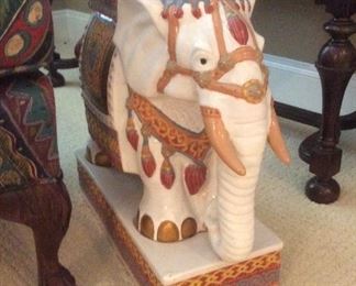 Ceramic elephant garden seat.  there are 2