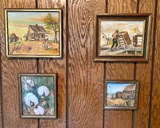 Four original C. Cummings paintings (Mississippi artist)