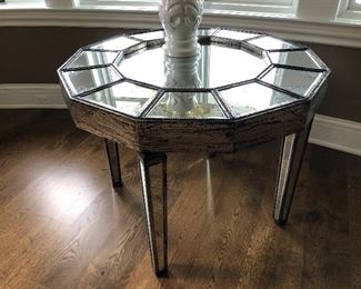 Mirrored side table 38" x 38" x 30"H 