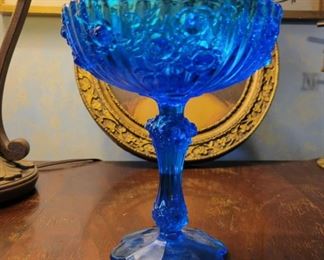 Cobalt Blue Fenton Stemmed Compote