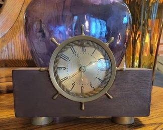 Vintage Wood / Brass Clock