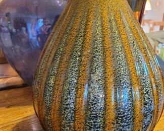 Mid-Century Murano Glass Striped Vase