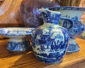 Vintage Victorian Ware Ironstone - Pitcher, Vase & Cake Stand