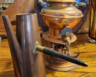 Vintage Tea & Coffee Servers - Copper / Wood & Brass Server from New York + Paris