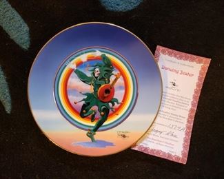 Vintage Grateful Dead by Stanley Mouse "Dancing Jester" Plate (new in box with paperwork)