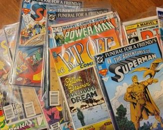 Many, Many Vintage Comic Books - with Protective Wrappings - Superman, Etc. Etc.