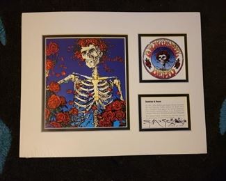 Vintage Grateful Dead - Stanley Mouse Signed & Numbered Autograph Bertha Art Skull & Rose Terry Garcia Poster Print (new in wrapping)