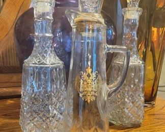 Vintage Crystal Liquor Decanters