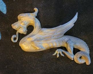 Rare Antique Large Brass Dragon