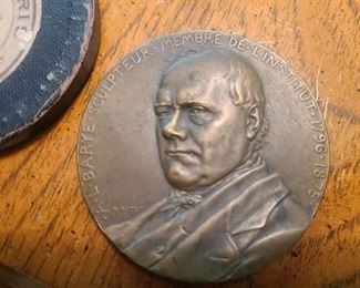 A.L. Barye commemorative Coin 3" wide with case. The following picture is from completed auction,