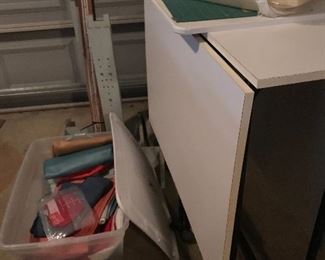 Sewing table, fabric, and quilting frame