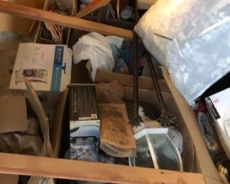 Assorted decorative items, outdoor items and picture frames