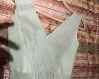 Floor length mint green gown